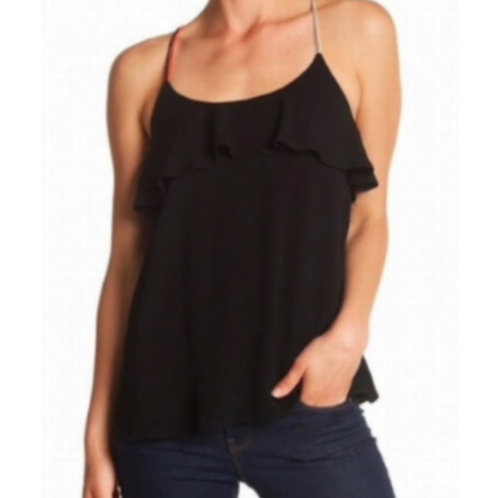 RO & DE Black Strappy Ruffle Tank​​​​​​​​​​​​​​​​​​​​​​​​​​​​